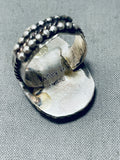 Sparkling Native American Navajo Blue Gem Turquoise Sterling Silver Ring-Nativo Arts
