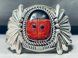 Ladybug!!!!!!! Vintage Native American Navajo Sterling Silver Flank Bracelet-Nativo Arts