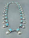 Brilliant Native American Navajo 23 Kingman Turquoise Sterling Silver Necklace-Nativo Arts