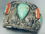 111 Grams Carcio Lake!! Vintage Native American Navajo Sterling Silver Bracelet-Nativo Arts