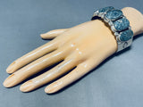 The Best Native American Navajo New Lander Turquoise Sterling Silver Bracelet-Nativo Arts