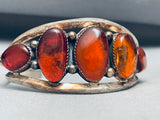 One Of The Best Ever Vintage Native American Navajo Amber Sterling Silver Bracelet-Nativo Arts