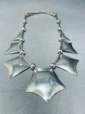 Tommy Charlie Rare Vintage Native American Navajo Sterling Silver Unique Necklace-Nativo Arts