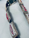 414 Grams Hand Beaded Vintage Native American Navajo Sterling Silver Concho Belt Old-Nativo Arts