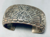 Teepee Love Vintage Native American Navajo Intricate Sterling Silver Bracelet