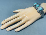 Sky Blue Turquoise Vintage Native American Navajo Sterling Silver Bracelet-Nativo Arts