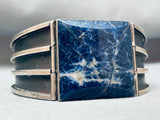 Best Vintage Southwest Sterling Silver Lapis Clasp Hinge Bracelet-Nativo Arts