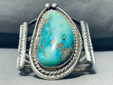 Very Important Blue Bird Turquoise Vintage Native American Navajo Sterling Silver Bracelet-Nativo Arts