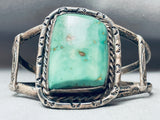 Chunky Carico Lake Turquoise Vintage Native American Navajo Sterling Silver Bracelet-Nativo Arts