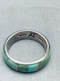 Important Vintage Santo Domingo Tony Aguilar Sr Turquoise Sterling Silver Ring-Nativo Arts