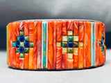 Most Unique Vintage Southwest Shell Inlay Sterling Silver Bracelet-Nativo Arts