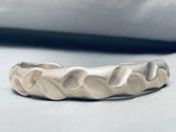 Rare Technique Vintage Native American Navajo Sterling Silver Hand Tooled Bracelet-Nativo Arts