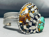 The Most Unique Vintage Abalone Shell Turquoise Sterling Silver Bracelet-Nativo Arts