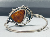 Ancient Tree Sap Chunky Vintage Native American Navajo Sterling Silver Bracelet-Nativo Arts
