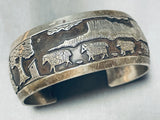 Wil Anderson Vintage Native American Navajo Sterling Silver Scene Bracelet-Nativo Arts