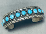 Remarkable Native American Navajo Sleeping Beauty Turquoise Sterling Silver Signed Bracelet-Nativo Arts