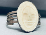 Moonface Rare Vintage Southwest Sterling Silver Bracelet Cuff-Nativo Arts