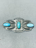 Early 1900's Vintage Native American Navajo Turquoise Sterling Silver Pin-Nativo Arts