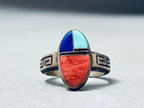 Amazing Vintage Native American Zuni Spiny Oyster Sterling Silver Ring-Nativo Arts