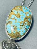 Native American Important Santo Domingo Turquoise Hand Sterling Silver Necklace-Nativo Arts
