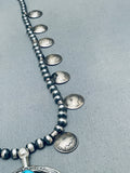 Womens Vintage Native American Navajo Turquoise Sterling Silver Squash Blossom Necklace-Nativo Arts