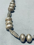 One Of The Most Unique Vintage Native American Navajo Hand Hammered Sterling Silver Necklace-Nativo Arts