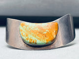 Dark Patina Vintage Native American Navajo Royston Turquoise Sterling Silver Bracelet-Nativo Arts