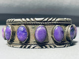 One Of The Best Vintage Native American Navajo Domed Sugulite Sterling Silver Bracelet-Nativo Arts