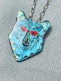 Extremely Rare Vintage Native American Hopi Turquoise Inlay Sterling Silver Necklace-Nativo Arts