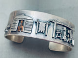 Important Clare Leee Vintage Native American Navajo Sterling Silver Hogan Bracelet-Nativo Arts