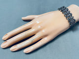 Extremely Detailed Vintage Mudhead Sterling Silver Kachina Bracelet-Nativo Arts