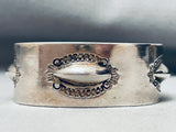 Protruding Repousse Vintage Native American Navajo Sterling Silver Bracelet-Nativo Arts