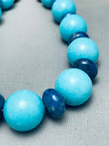 Native American Turquoise Balls Santo Domingo Sterling Silver Lapis Necklace-Nativo Arts