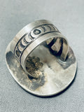 Whimsical Vintage Native American Navajo Pilot Mountain Turquoise Sterling Silver Ring-Nativo Arts