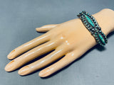 Dropdead Fabulous Vintage Native American Navajo Green Turquoise Sterling Silver Bracelet-Nativo Arts