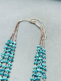 Nuggets Of Spiderweb Turquoise Vintage Native American Navajo Heishi Necklace Old-Nativo Arts