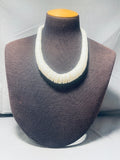 Native American Most Fab!! Vintage Santo Domingo White Shell Sterling Silver 195 Grams Necklace-Nativo Arts