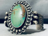 Very Early Heavy Vintage Native American Navajo Cerrillos Turquoise Sterling Coin Ingot Bracelet-Nativo Arts