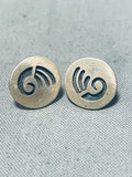 Impressive Vintage Native American Hopi Sterling Silver Earrings-Nativo Arts