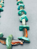 Chunky Royston Turquoise Vintage Native American Navajo Abalone Shell Necklace Old-Nativo Arts