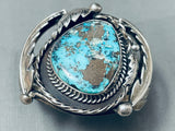 Huge Museum Quality Vintage Native American Navajo Morenci Turquoise Sterling Silver Bracelet
