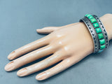 Rare Orvil Jack Turquoise Vintage Native American Navajo Sterling Silver Bracelet-Nativo Arts