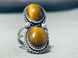 Amazing Vintage Native American Navajo Tigers Eye Sterling Silver Ring Old-Nativo Arts
