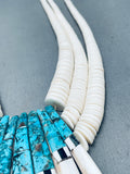 Huge Fabulous Vintage Santo Domingo Spiderweb Turquoise Inlay Shell Necklace-Nativo Arts