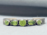 Amazing Vintage Southwest Roie Jaque Peridot Sterling Silver Bracelet-Nativo Arts