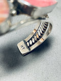 Very Rare Vintage Native American Navajo Rhodochrosite Sterling Silver Bracelet Cuff-Nativo Arts