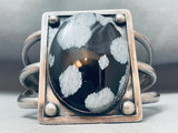 Very Rare Snowflake Obsidian Vintage Native American Navajo Sterling Silver Bracelet-Nativo Arts