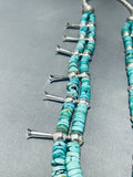 191 Grams Native American Navajo Sterling Silver Coin Turquoise Squash Blossom Necklace-Nativo Arts