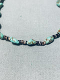 Native American Traditional Vintage Santo Domingo Royston Turquoise Sterling Silver Necklace-Nativo Arts