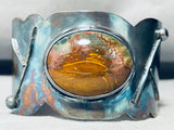 Patina Paradise!! Vintage Native American Navajo Sterling Silver Jasper Bracelet Cuff-Nativo Arts